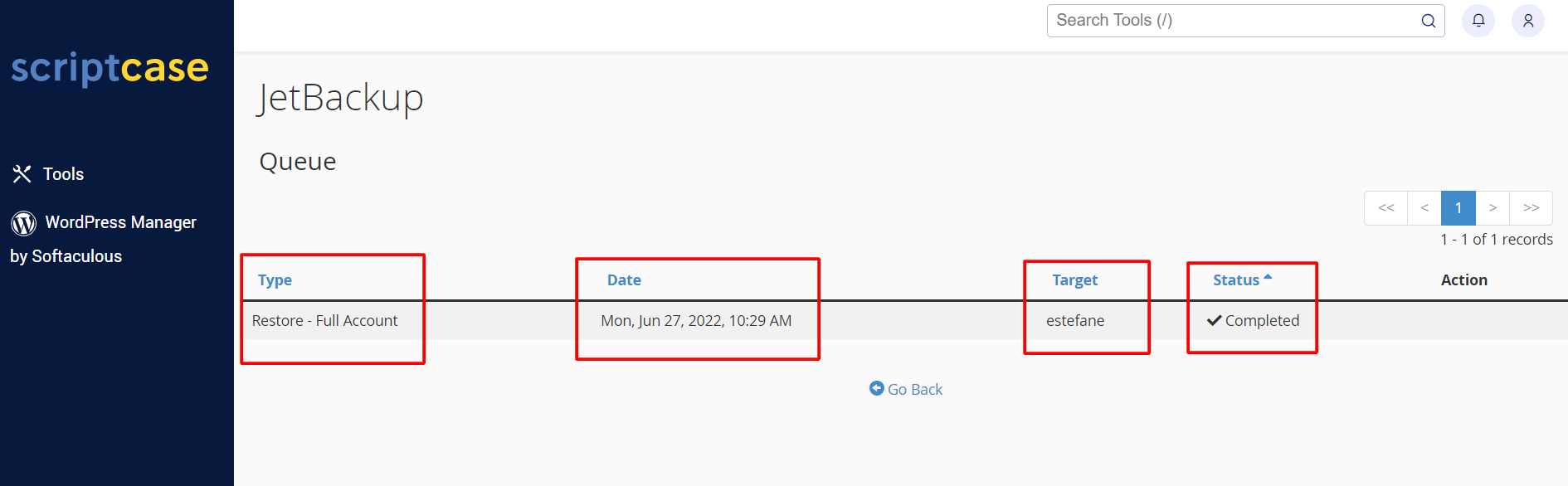 JetBackup Queue