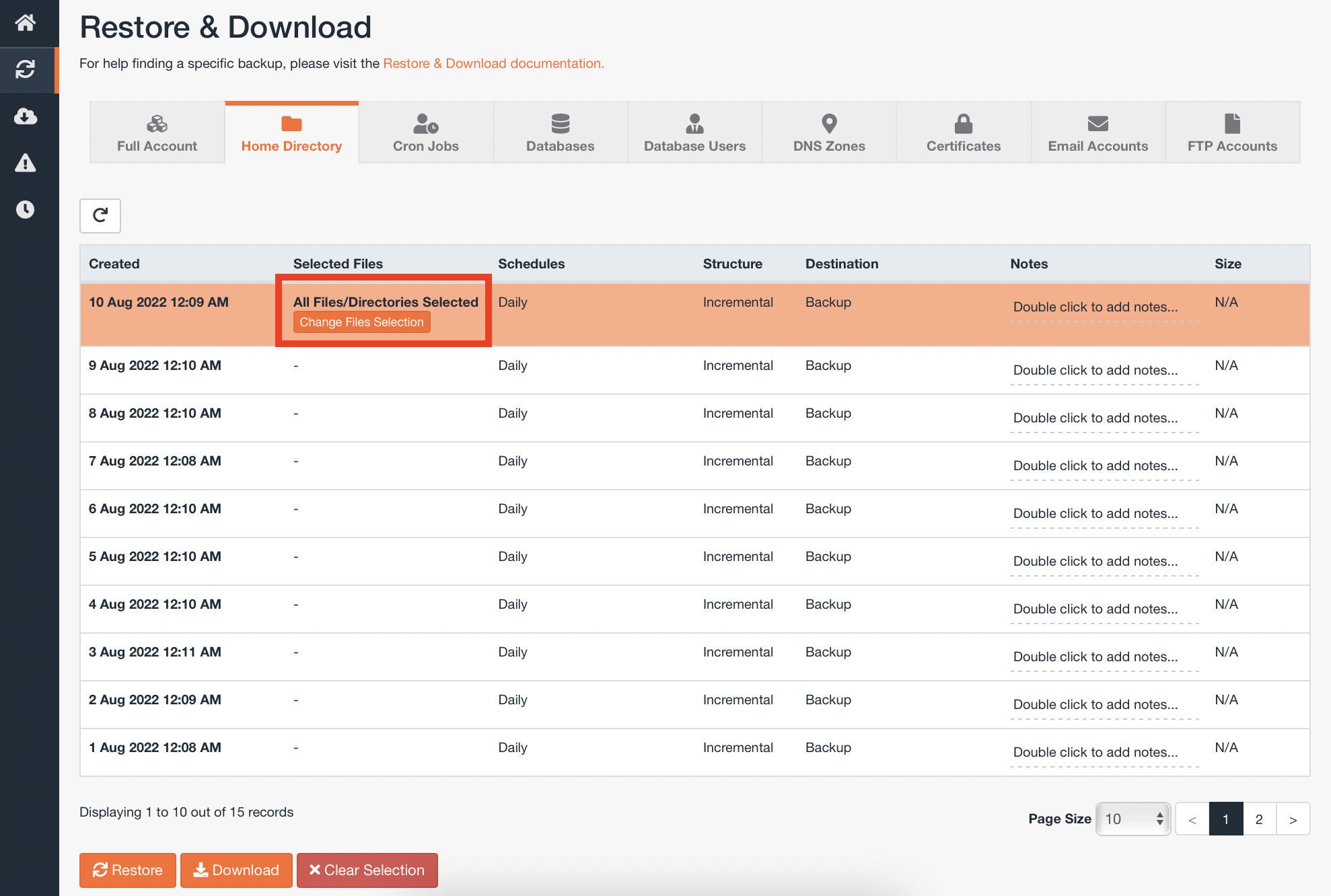 JetBackup 5 - Home Directory: Cómo Restaurar Archivos Y Carpetas