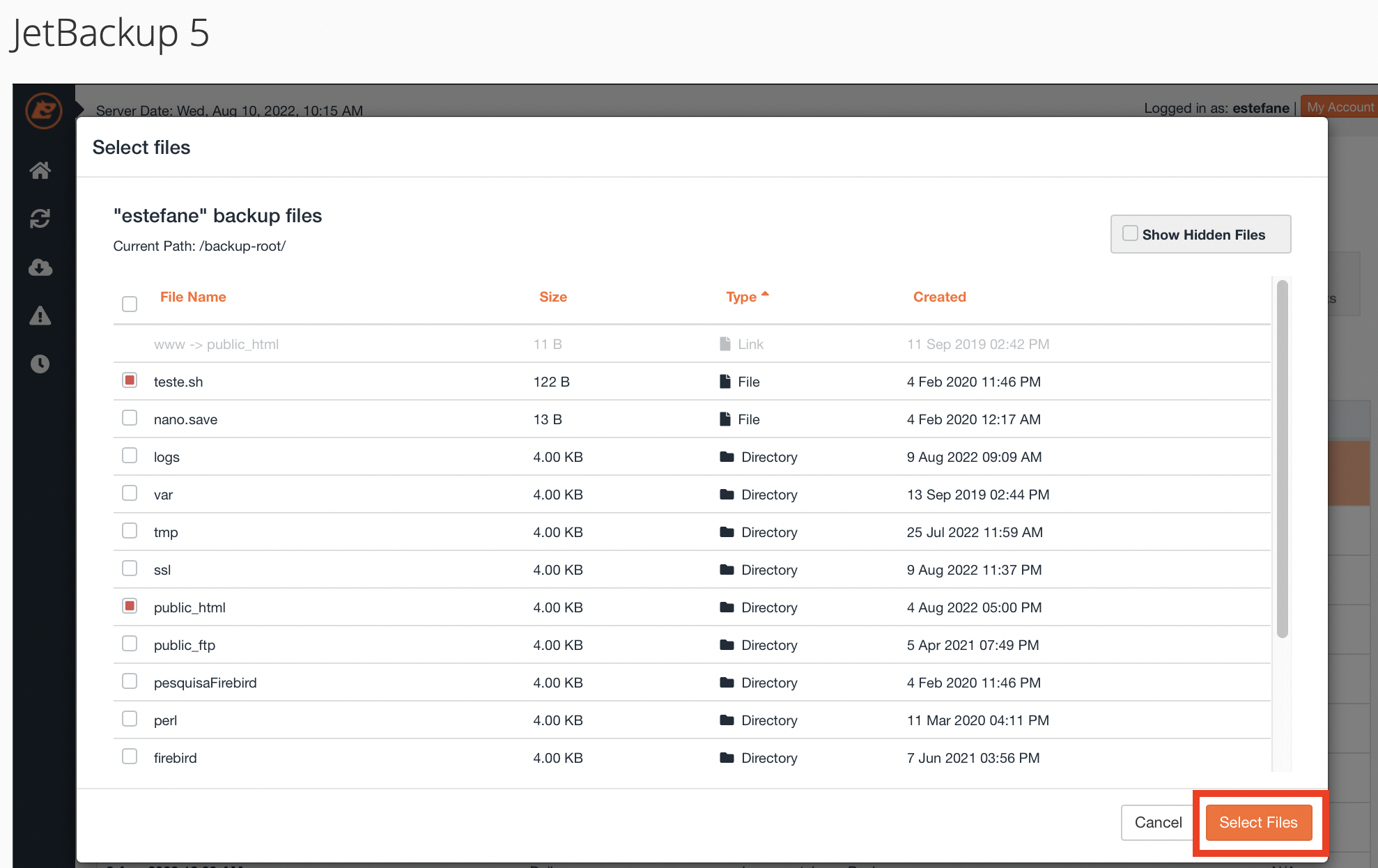 JetBackup 5 - Home Directory: Cómo Restaurar Archivos Y Carpetas