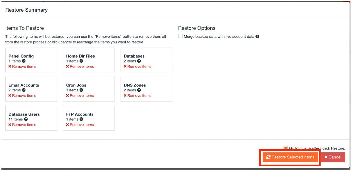 Jetbackup 5 - Full Backups : How To Restore Your Cpanel Account