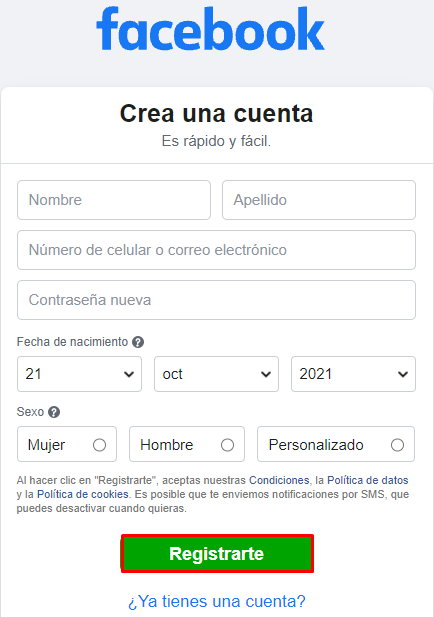 Generación de credenciales para la autenticación con Facebook